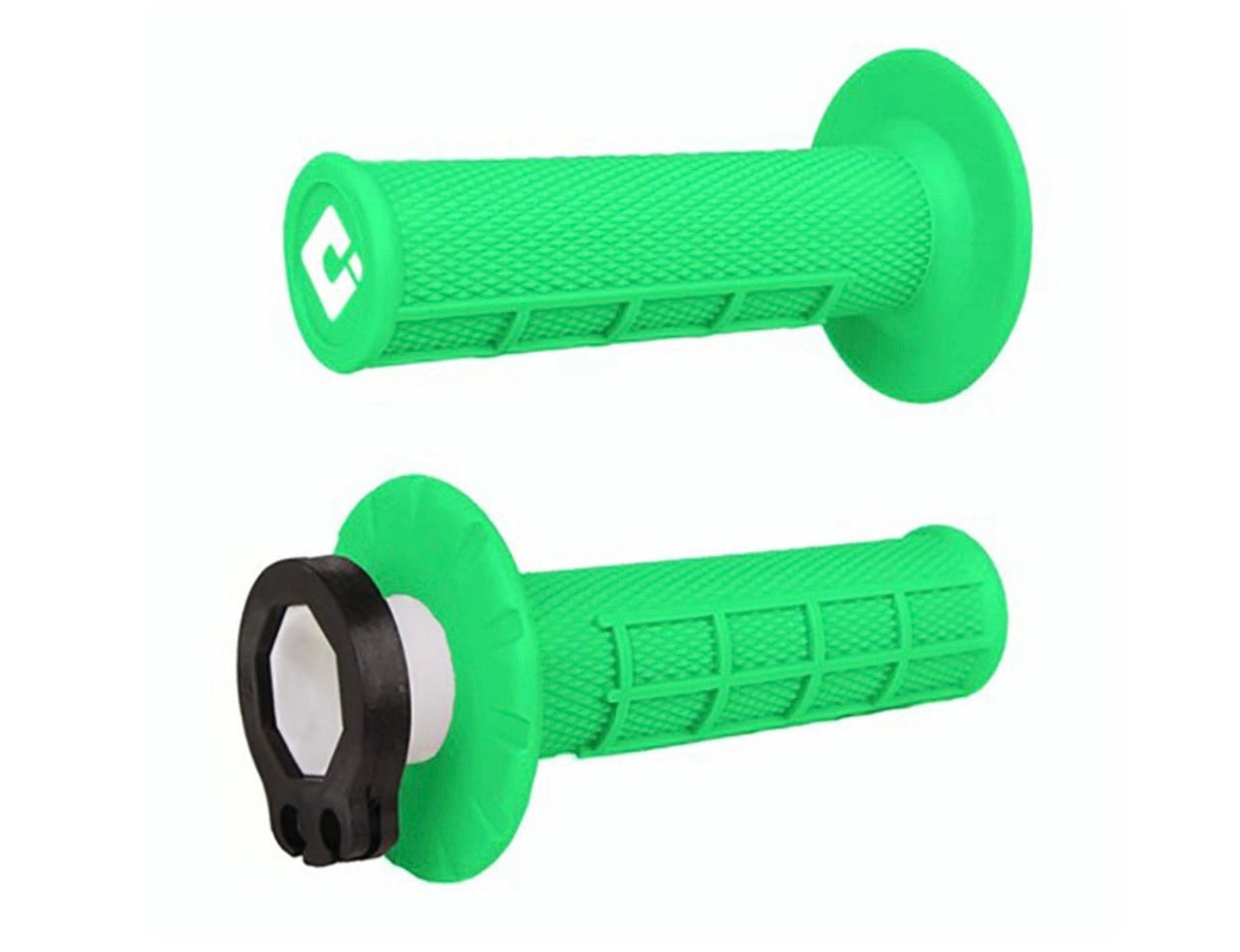 Green ODI Half Waffle Lock On Grips